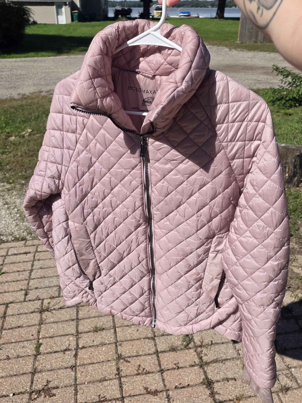 BCBGMaxAzria Quilted Light Pink Puffer Jacket